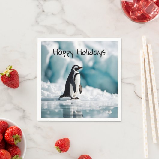 Penguin On Iceberg Serviette (Beispiel)