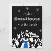 Penguin Open House Weihnachts-Party Einladung (Vorderseite)