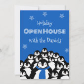 Penguin Open House Weihnachts-Party Einladung (Vorderseite)