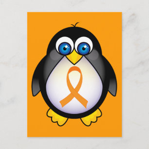 Penguin Orange Band des Bewusstseinsgeschenks Postkarte