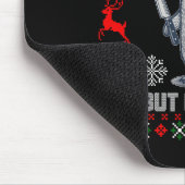 Penguin Overstimulated But Festive Ugly Christmas  Mousepad (Ecke)