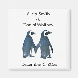 Penguin-Paar-Save the Date Magnet