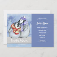 Penguin Paare Dusche Einladung