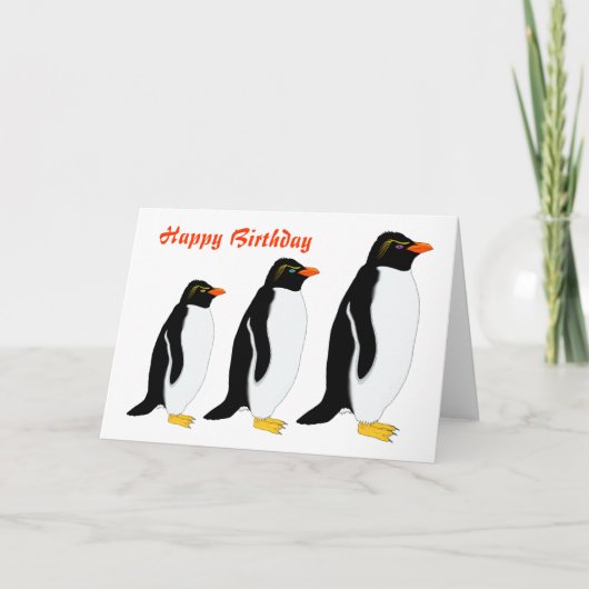 Penguin Parade Geburtstag Karte (Vorderseite)