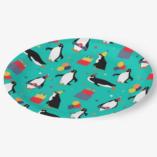 Penguin-Party Pappteller (Schrägansicht)