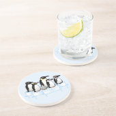 Penguin-Party Sandstein Untersetzer (Seite)