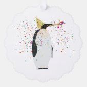 Penguin Partying - Animals Having a Party Gift Ornament Karte (Vorderseite)