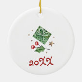 Penguin Personalisierte Weihnachtsfeier Keramik Ornament (Hinten)