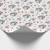 Penguin Personalisiertes Weihnachtsgeschenk Wrap Geschenkpapier (Ecke)