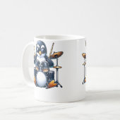 Penguin Playing Drums Rock Band Musician Funny Win Kaffeetasse (Vorderseite Links)