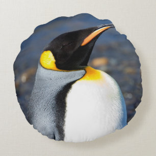 Penguin Portrait Rundes Kissen