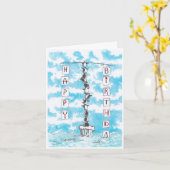 Penguin Pyramid Geburtstagskarte Karte (Gelbe Blume)