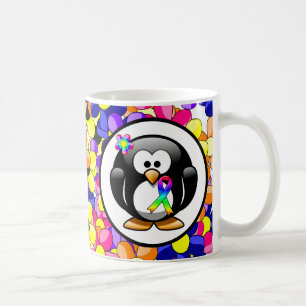 Penguin Rainbow Awareness Ribbon Kaffeetasse