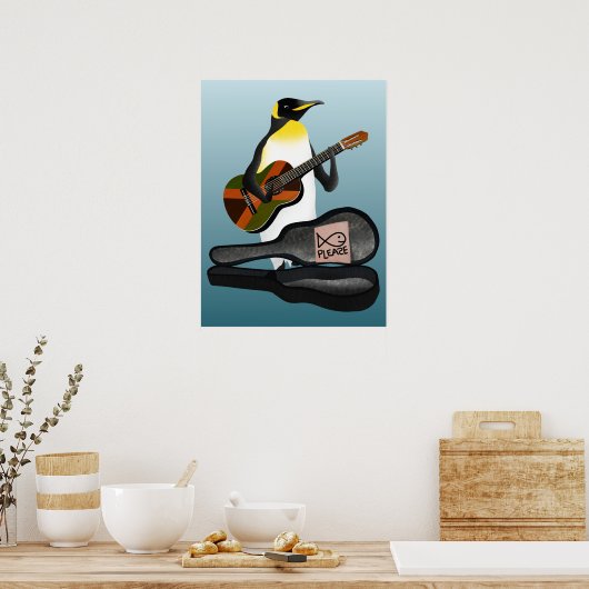 Penguin Reggae Guitar Poster (Küche)