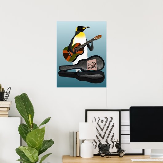 Penguin Reggae Guitar Poster (Heimbüro)