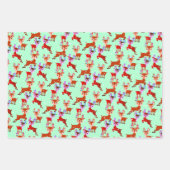 Penguin Reindeer Santa Claus Elf Weihnachtsfeierta Geschenkpapier Set (Vorderseite 3)