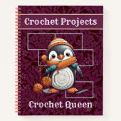Penguin Rente Geschenke für Crocheter Mama Oma Notizblock (Vorderseite)