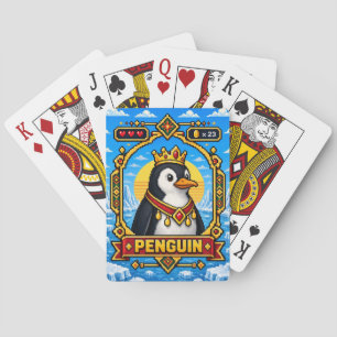 Penguin Retro 8-Bit Pixelkunst Spielkarten