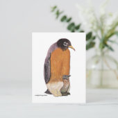 Penguin Robin with Chick Postkarte (Stehend Vorderseite)