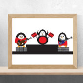 Penguin Rock and Roll Band Poster