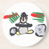 Penguin rock Christmas  Getränkeuntersetzer (Vorne)