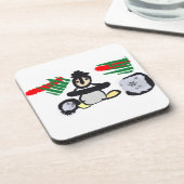 Penguin rock Christmas  Getränkeuntersetzer (Linke Seite)