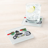 Penguin rock Christmas  Glasuntersetzer (Schrägansicht)