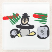 Penguin rock Christmas  Glasuntersetzer (Vorderseite)