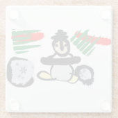 Penguin rock Christmas  Glasuntersetzer (Rückseite)