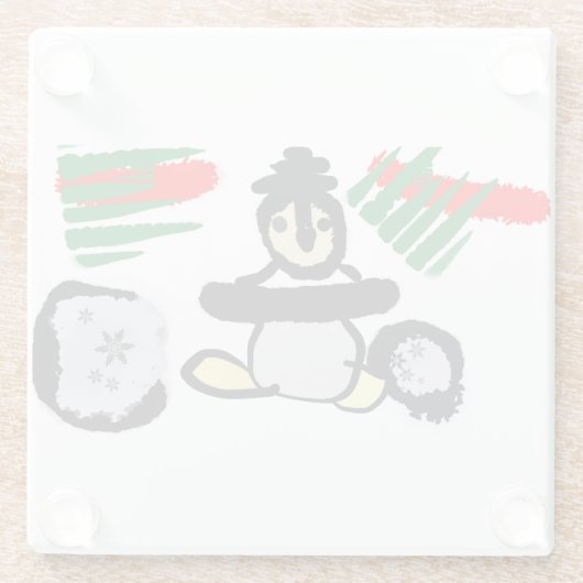 Penguin rock Christmas Glasuntersetzer (Rückseite)