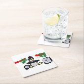 Penguin rock Christmas Rechteckiger Pappuntersetzer (Vor Ort)