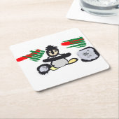 Penguin rock Christmas Rechteckiger Pappuntersetzer (angewinkelt)