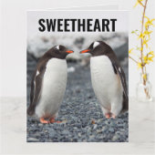 PENGUIN ROMANTIC BIRTHDAY BIG CARD KARTE (Gelbe Blume)
