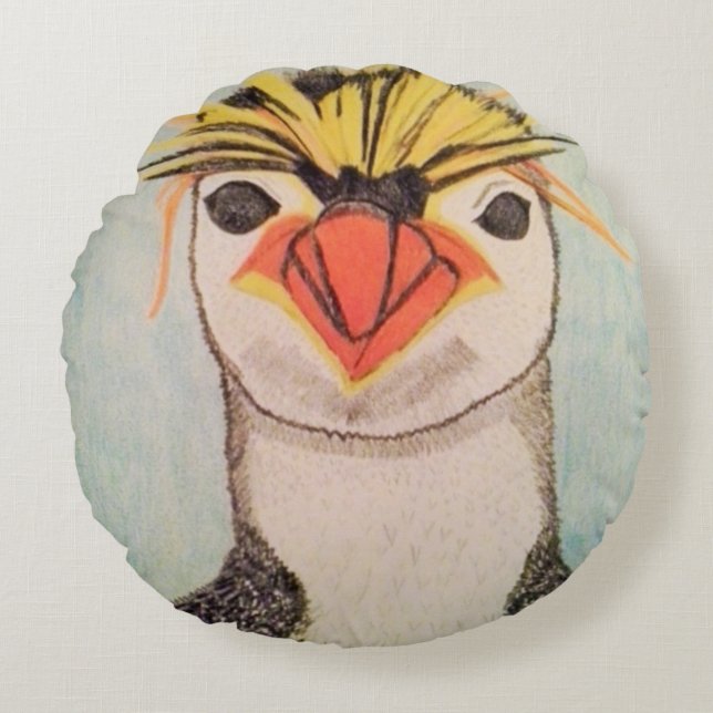 Penguin Round Pillow Rundes Kissen (Vorderseite)