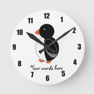 Penguin Runde Wanduhr