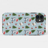 Penguin Santa Happy Frohe Weihnachtsbaumstruktur M Case-Mate iPhone Hülle (Rückseite (Horizontal))