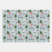 Penguin Santa Happy Frohe Weihnachtsbaumstruktur M Geschenkpapier Set (Vorderseite 2)