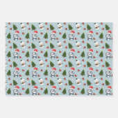 Penguin Santa Happy Frohe Weihnachtsbaumstruktur M Geschenkpapier Set (Vorderseite)