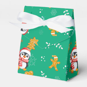 Penguin Santa Happy Frohe Weihnachtsbaumstruktur M Geschenkschachtel