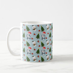 Penguin Santa Happy Frohe Weihnachtsbaumstruktur M Kaffeetasse
