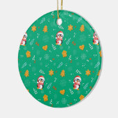 Penguin Santa Happy Frohe Weihnachtsbaumstruktur M Keramik Ornament (Links)
