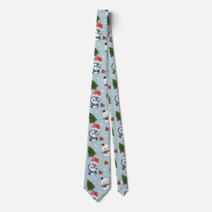 Penguin Santa Happy Frohe Weihnachtsbaumstruktur M Krawatte
