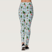 Penguin Santa Happy Frohe Weihnachtsbaumstruktur M Leggings (Rückseite)