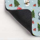 Penguin Santa Happy Frohe Weihnachtsbaumstruktur M Mousepad (Ecke)