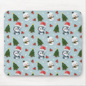 Penguin Santa Happy Frohe Weihnachtsbaumstruktur M Mousepad (Vorne)