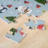 Penguin Santa Happy Frohe Weihnachtsbaumstruktur M Puzzle (Seite)