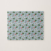 Penguin Santa Happy Frohe Weihnachtsbaumstruktur M Puzzle (Horizontal)