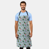 Penguin Santa Happy Frohe Weihnachtsbaumstruktur M Schürze (Getragen)