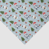 Penguin Santa Happy Frohe Weihnachtsbaumstruktur M Seidenpapier (Ausschnitt)