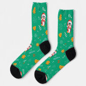 Penguin Santa Happy Frohe Weihnachtsbaumstruktur M Socken (Linkes Detail)